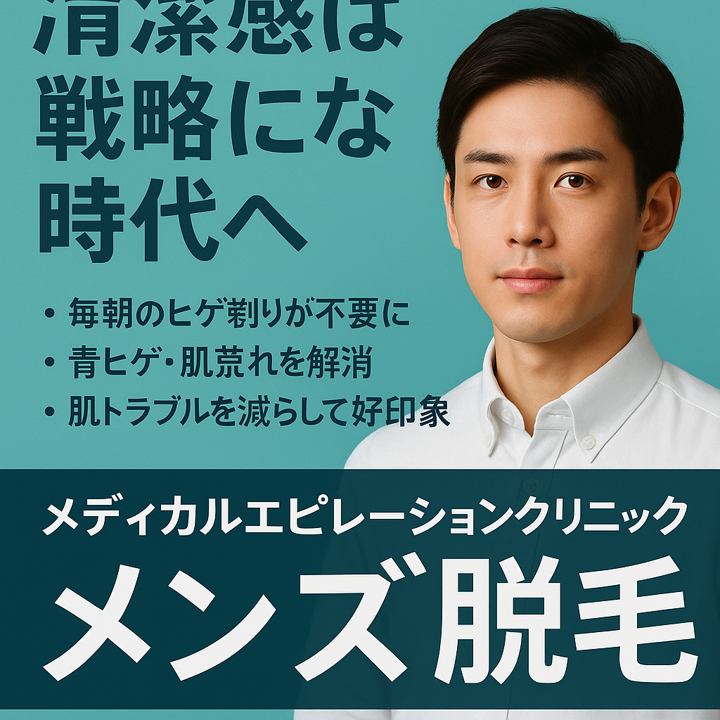 清潔感は“戦略”になる時代へ。メディカルエピレーションクリニックで、男の脱毛、始めよう。